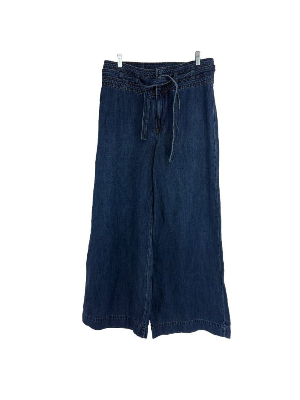 Free People Women 30 Wide Leg Jeans Dark Wash Denim Belt Waist Modern Relaxed